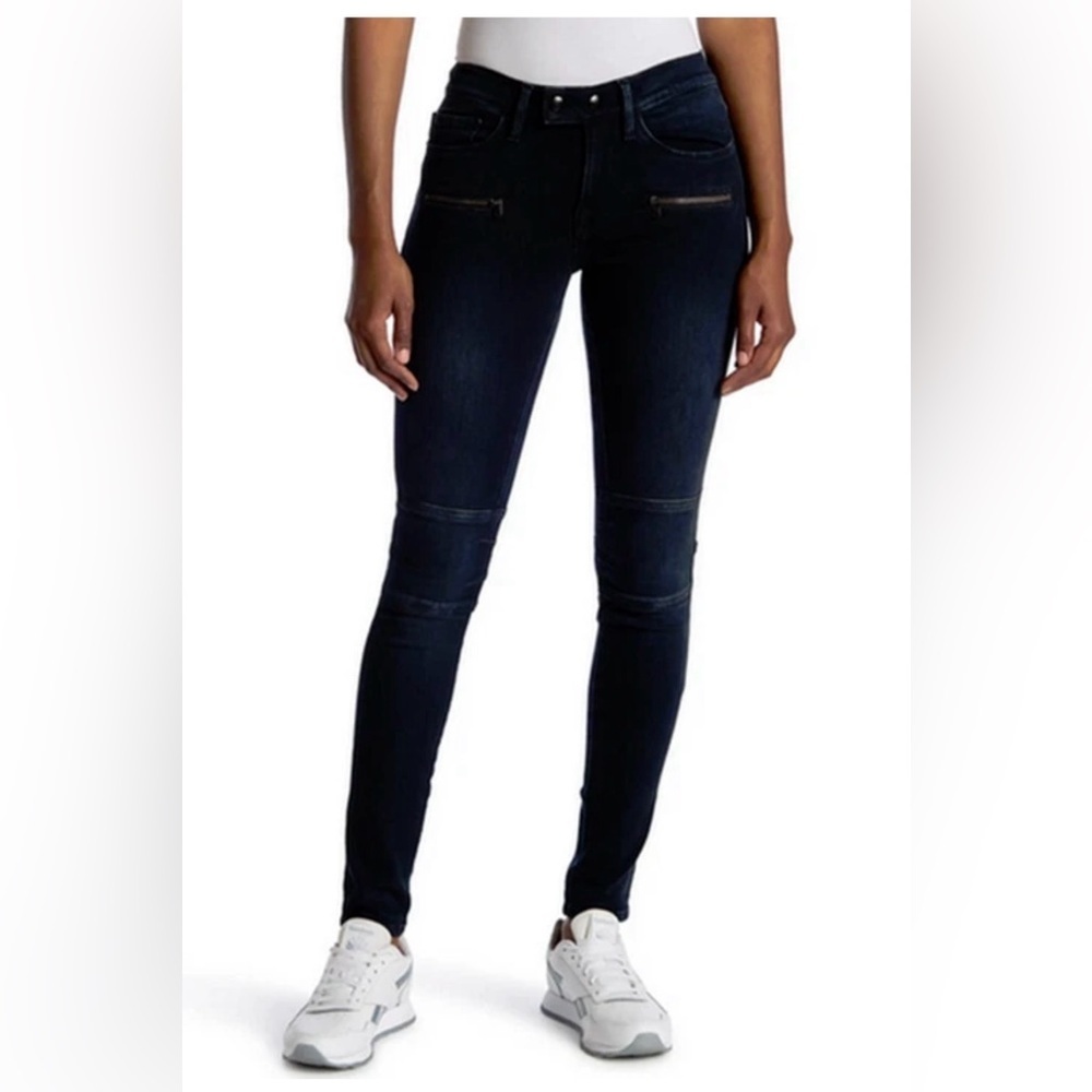 Frame Le Skinny de Jeanne Moto Zip Seaway Blue Jeans Size 26